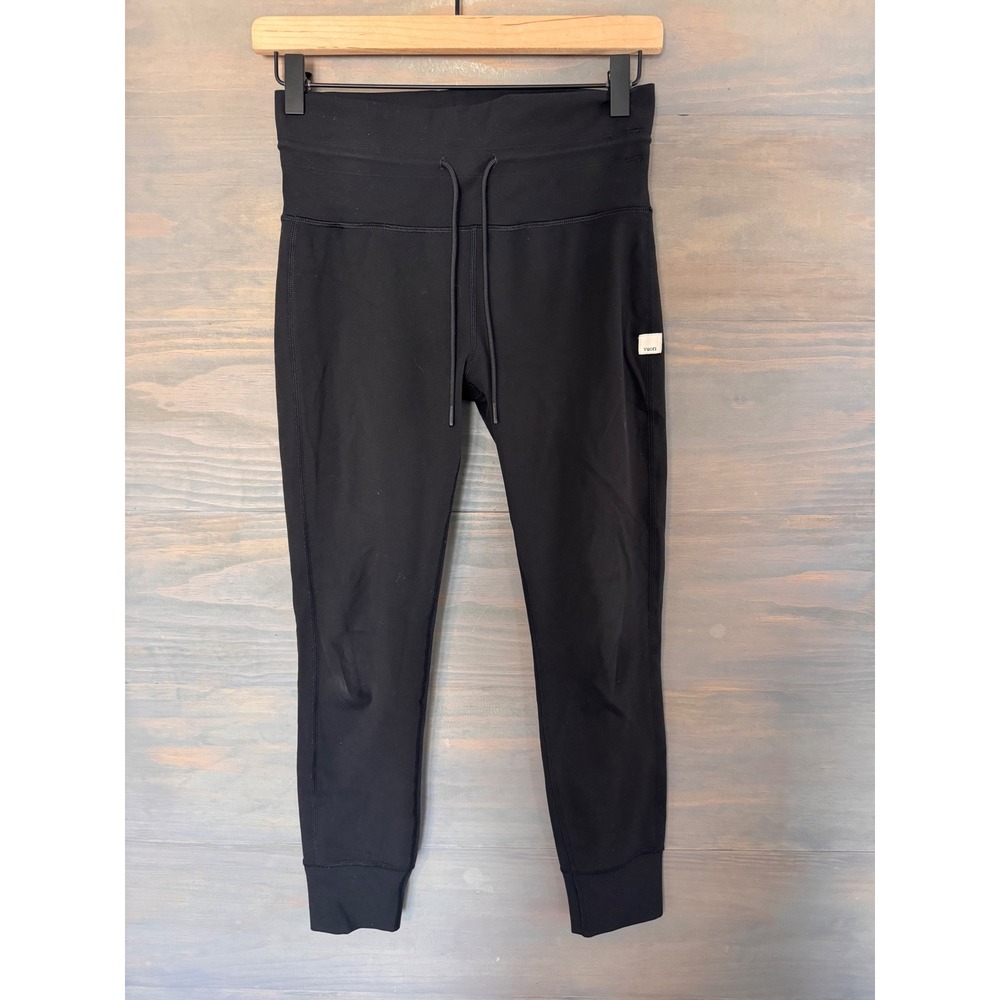 Vuori Womens Daily Leggings Black High Rise Drawstring Jogger Cuff VW323 Small